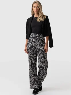Best Saint and Sofia Sienna High Waisted Pant - Black Cream Floral