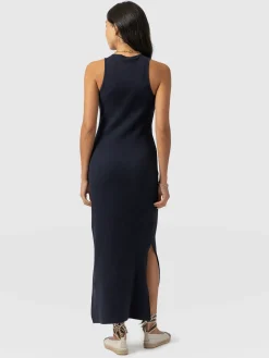 Outlet Saint and Sofia Sleeveless Rib Dress - Navy