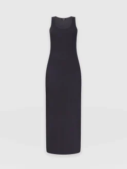 Outlet Saint and Sofia Sleeveless Rib Dress - Navy