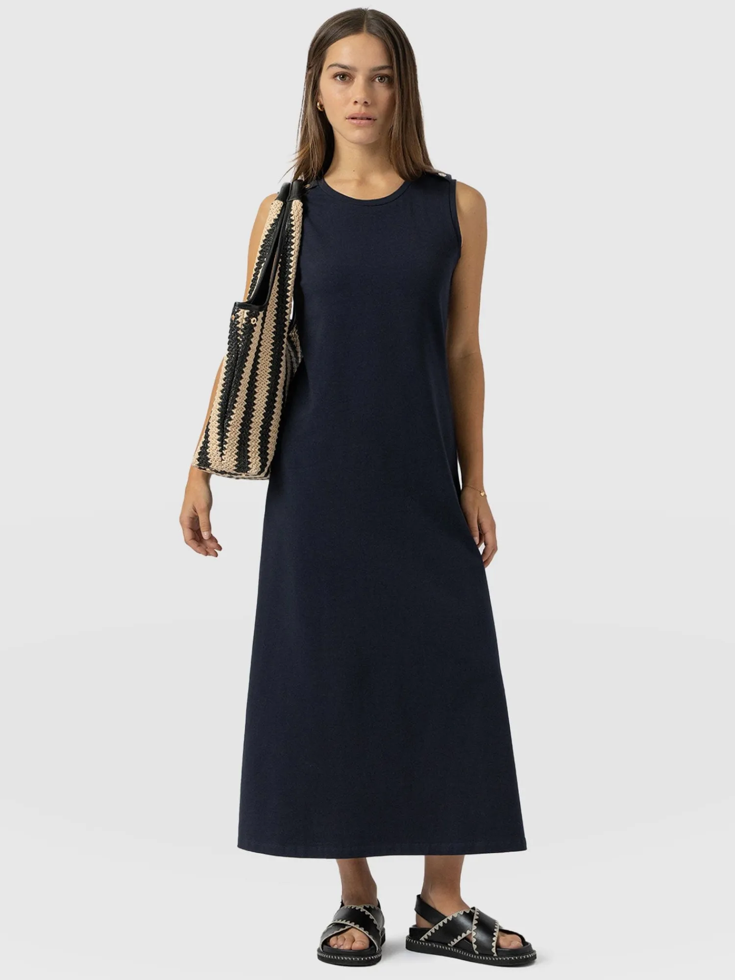 Online Saint and Sofia Sleeveless Runway Maxi Dress - Navy