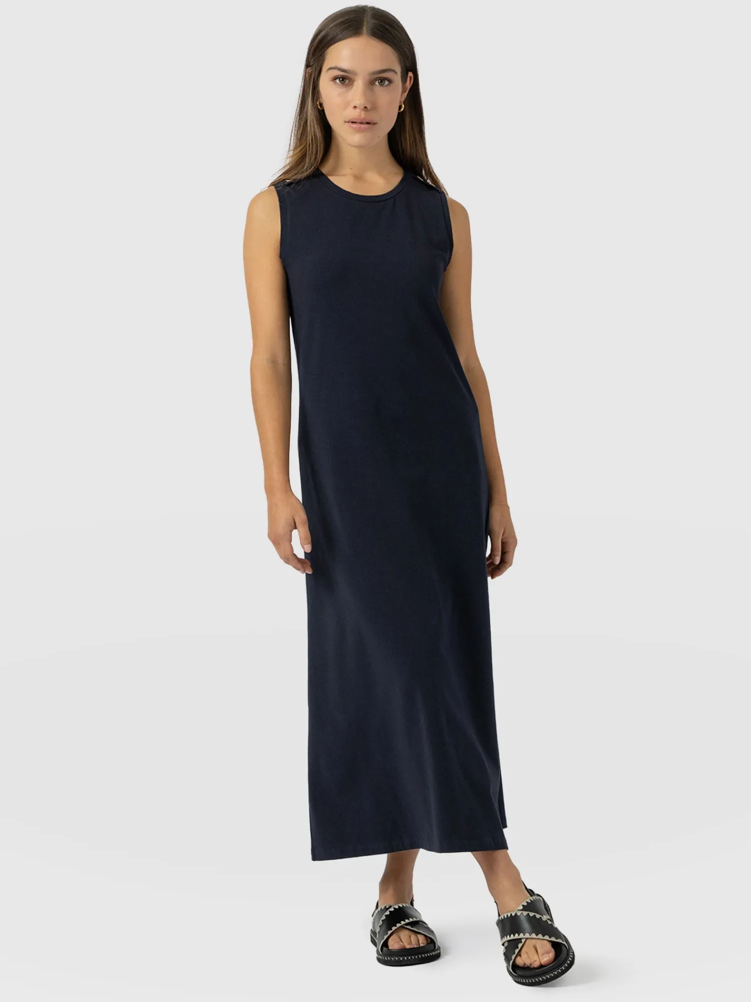 Online Saint and Sofia Sleeveless Runway Maxi Dress - Navy
