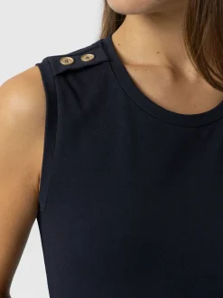 Online Saint and Sofia Sleeveless Runway Maxi Dress - Navy