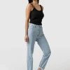 Clearance Saint and Sofia Slim Mom Jeans - Pale Blue