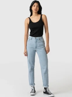 Clearance Saint and Sofia Slim Mom Jeans - Pale Blue