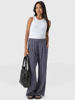 Discount Saint and Sofia Sloane Pant - Navy Stripe