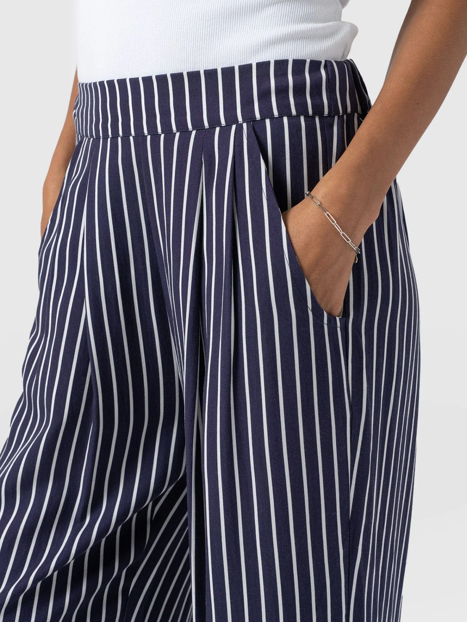 Discount Saint and Sofia Sloane Pant - Navy Stripe