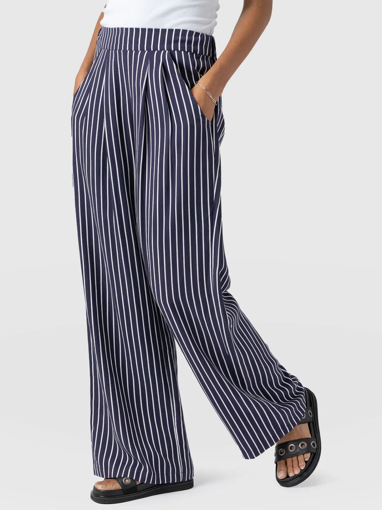Discount Saint and Sofia Sloane Pant - Navy Stripe