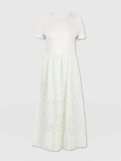 Online Saint and Sofia Sophia Contrast Dress - White Broderie