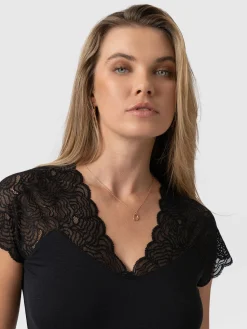 Outlet Saint and Sofia Sophia Lace Tee - Black