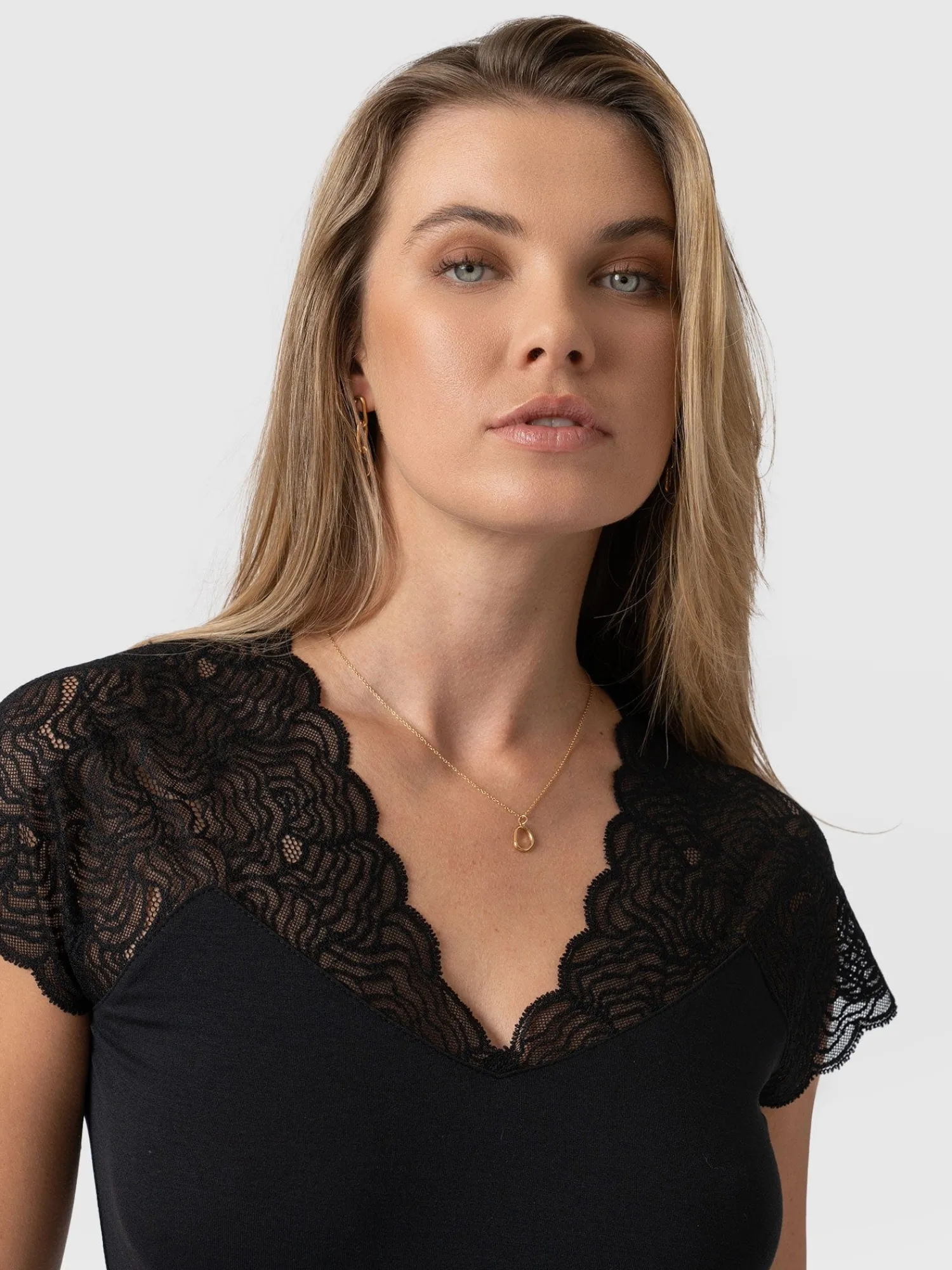 Outlet Saint and Sofia Sophia Lace Tee - Black