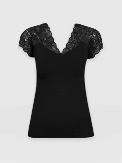 Outlet Saint and Sofia Sophia Lace Tee - Black