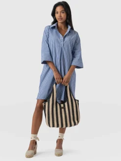 Discount Saint and Sofia Stevie Shirt Dress - Blue Stripe