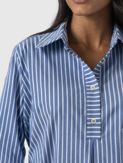 Discount Saint and Sofia Stevie Shirt Dress - Blue Stripe