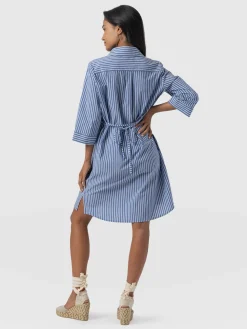 Discount Saint and Sofia Stevie Shirt Dress - Blue Stripe