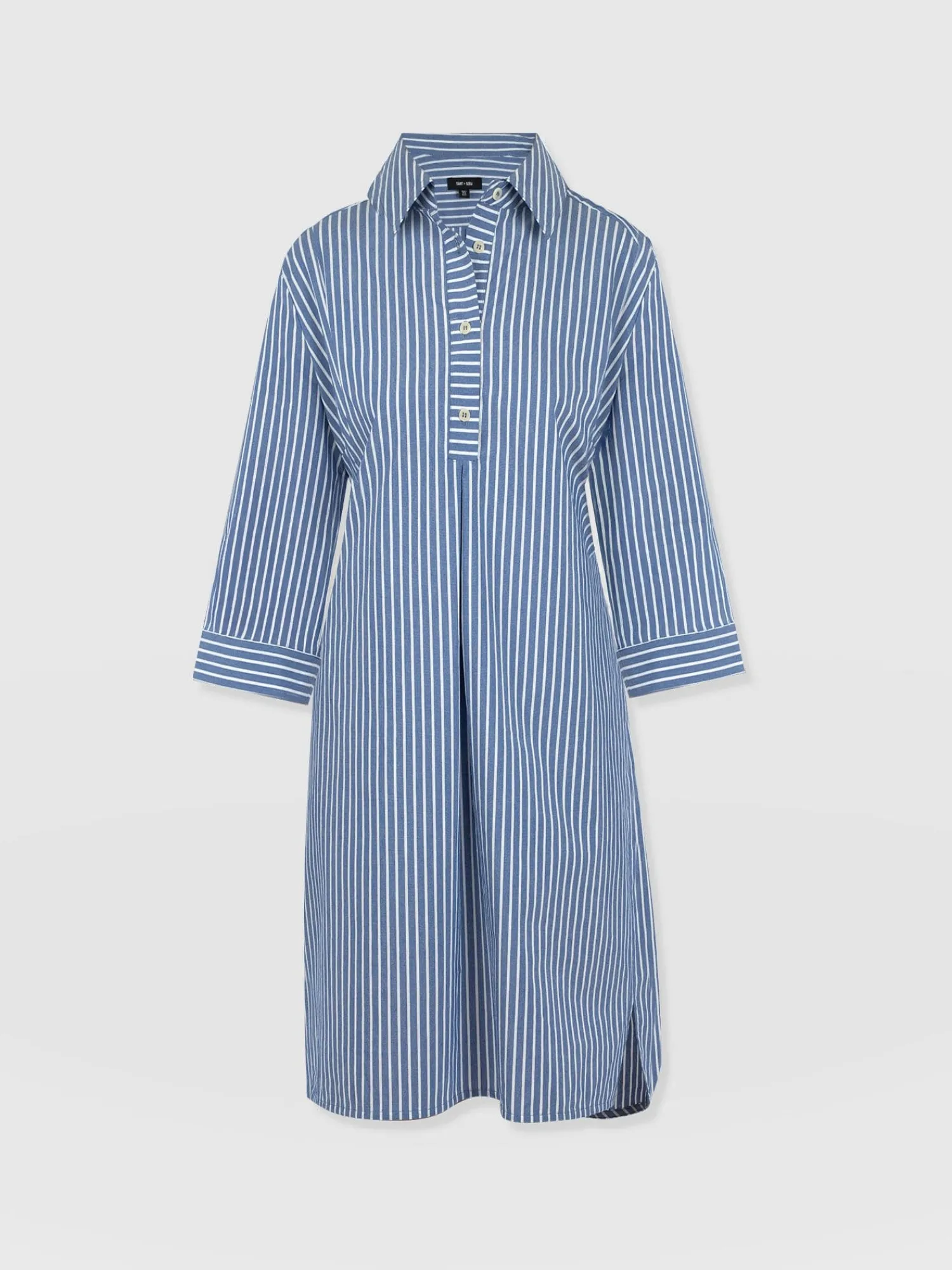 Discount Saint and Sofia Stevie Shirt Dress - Blue Stripe