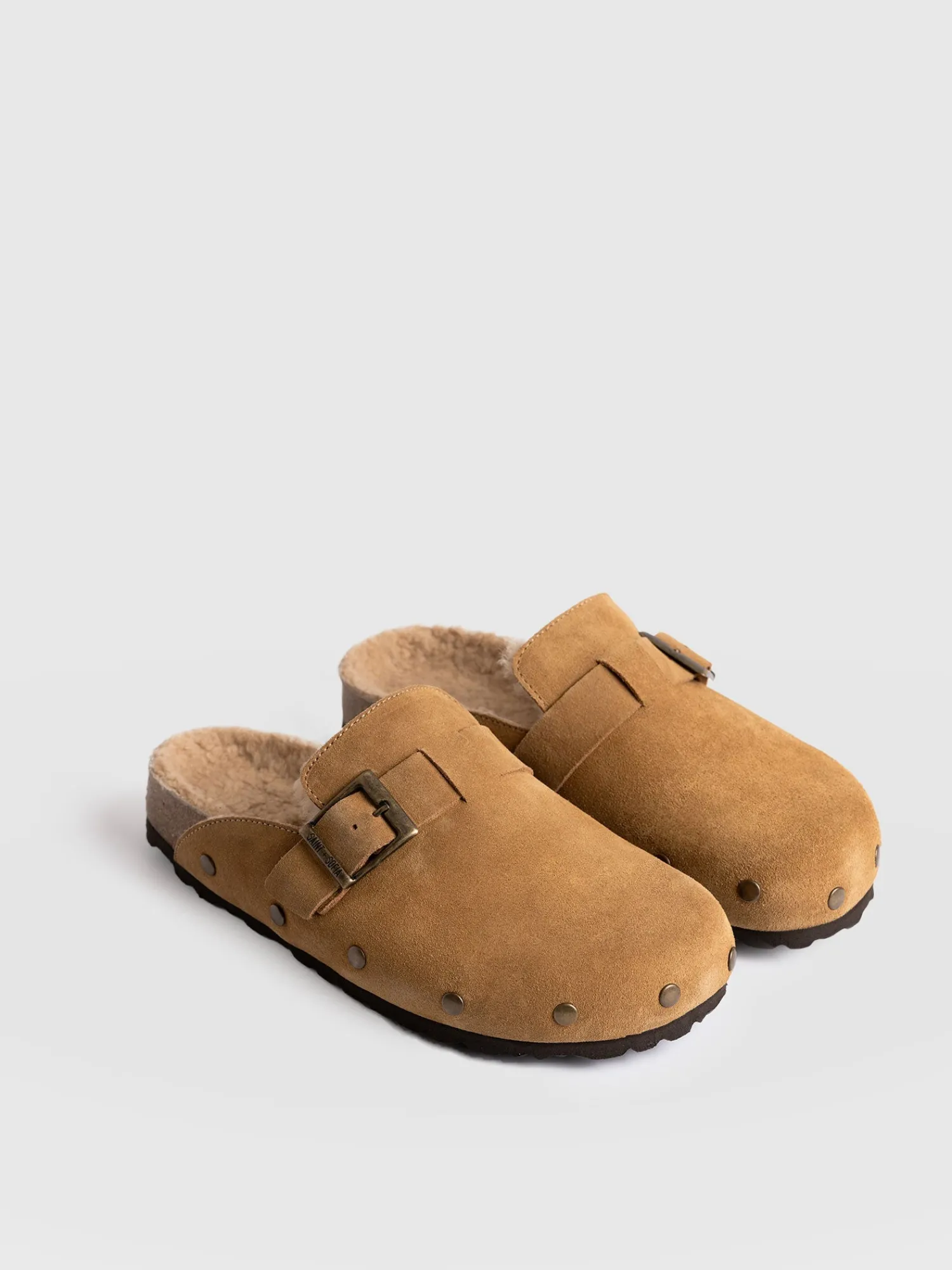 Outlet Saint and Sofia Studded Clogs - Tan Shearling