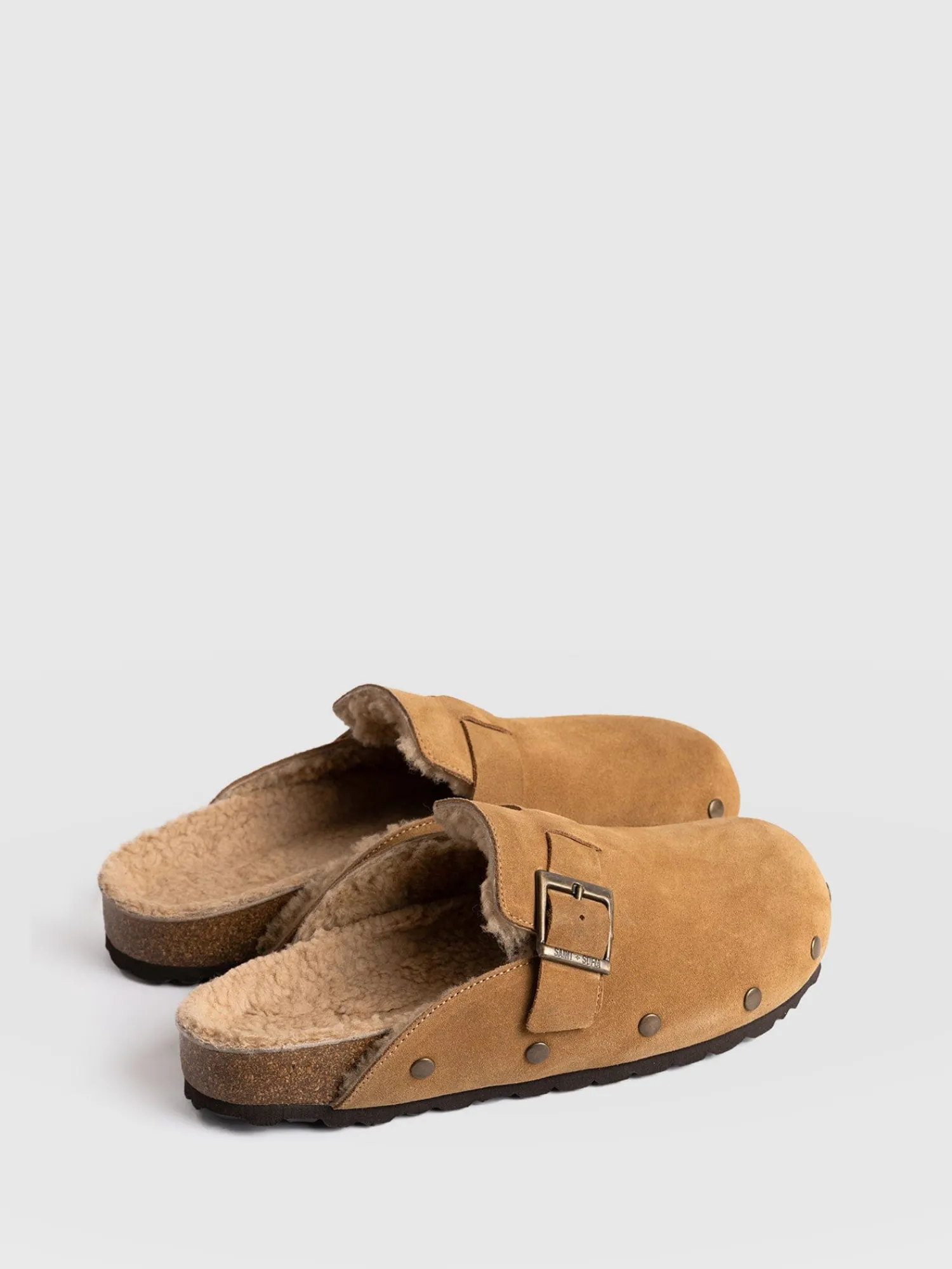Outlet Saint and Sofia Studded Clogs - Tan Shearling