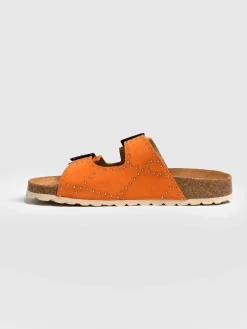 Online Saint and Sofia Studded Sutton Slides - Orange