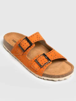 Online Saint and Sofia Studded Sutton Slides - Orange
