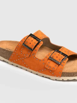 Online Saint and Sofia Studded Sutton Slides - Orange