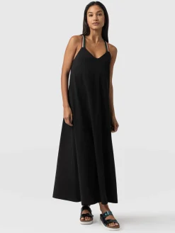 New Saint and Sofia Sunset Dress Black - Red Lurex