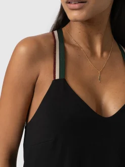 New Saint and Sofia Sunset Dress Black - Red Lurex