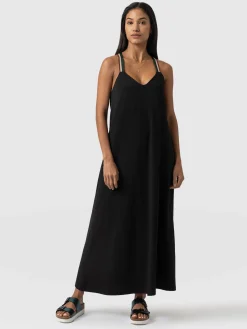 New Saint and Sofia Sunset Dress Black - Red Lurex