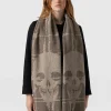 Clearance Saint and Sofia Sutton Skull Scarf - Beige