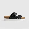 Best Saint and Sofia Sutton Slide - Black Croc Studded