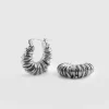 Clearance Saint and Sofia Swirl Hoop Earrings - Silver