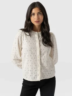 Clearance Saint and Sofia Tabitha Blouse - Cream Broderie