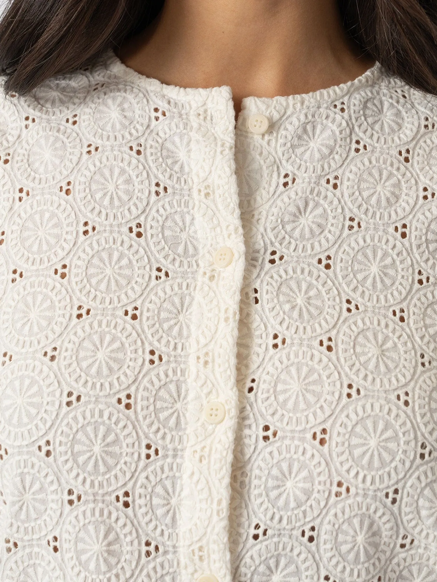 Clearance Saint and Sofia Tabitha Blouse - Cream Broderie