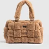 Online Saint and Sofia Teddy Woven Duffle Bag - Caramel