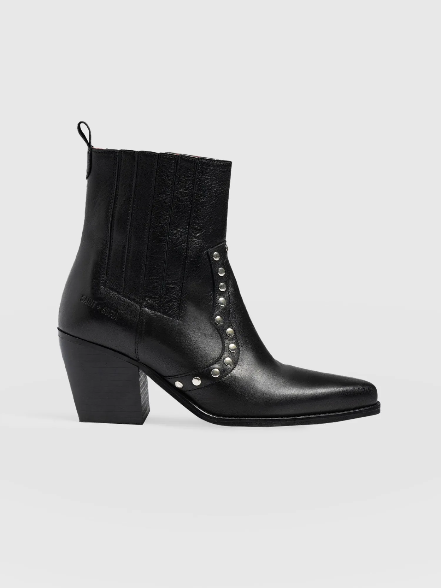 Clearance Saint and Sofia Texas Studded Boot - Black