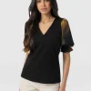 New Saint and Sofia Tori Puff Sleeve Top - Yellow Gradient