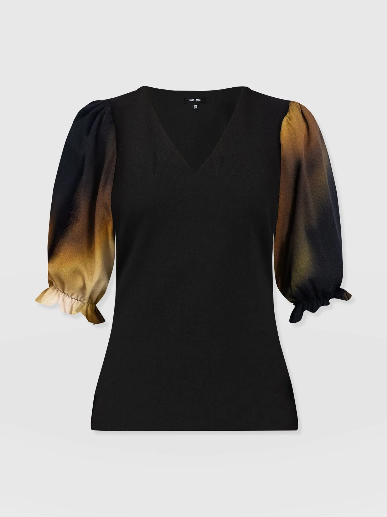 New Saint and Sofia Tori Puff Sleeve Top - Yellow Gradient
