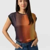 Best Saint and Sofia Turn Up Contrast Tee - Amber Gradient