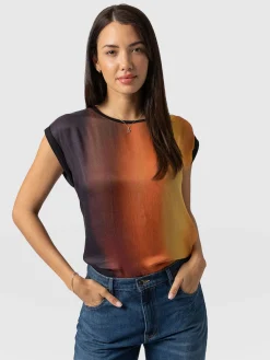 Best Saint and Sofia Turn Up Contrast Tee - Amber Gradient