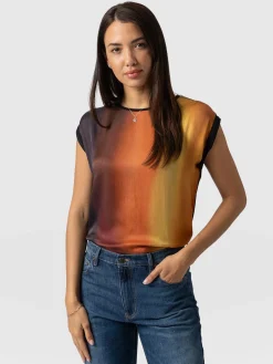 Best Saint and Sofia Turn Up Contrast Tee - Amber Gradient