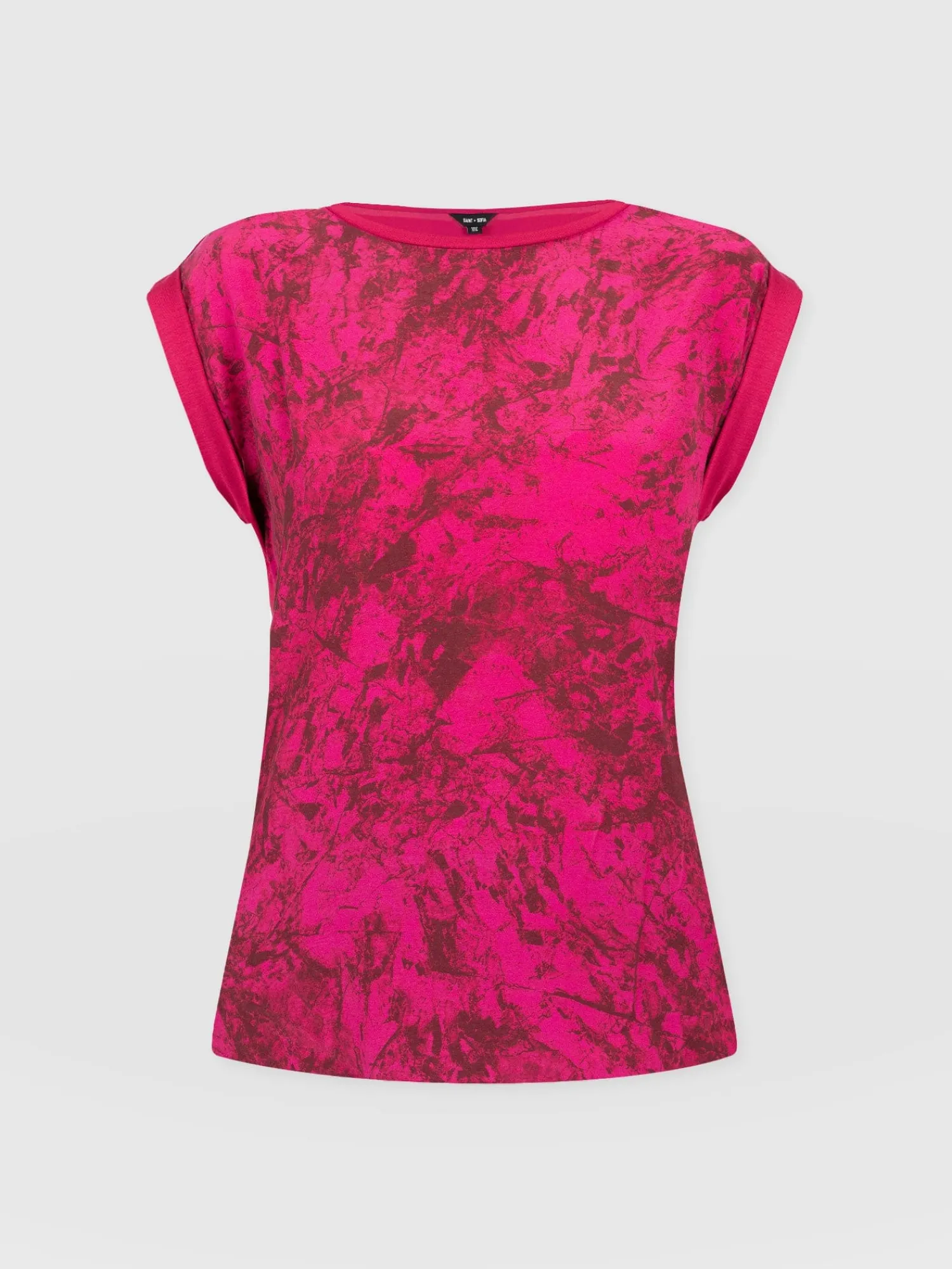 New Saint and Sofia Turn Up Contrast Tee - Pink Marble