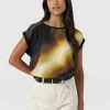 New Saint and Sofia Turn Up Contrast Tee - Yellow Gradient
