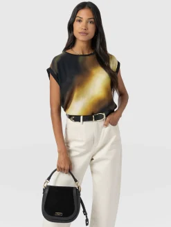 New Saint and Sofia Turn Up Contrast Tee - Yellow Gradient