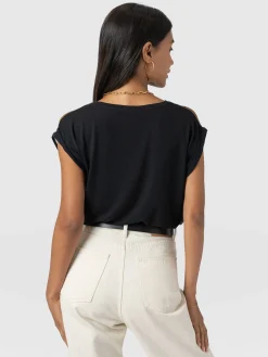 New Saint and Sofia Turn Up Contrast Tee - Yellow Gradient