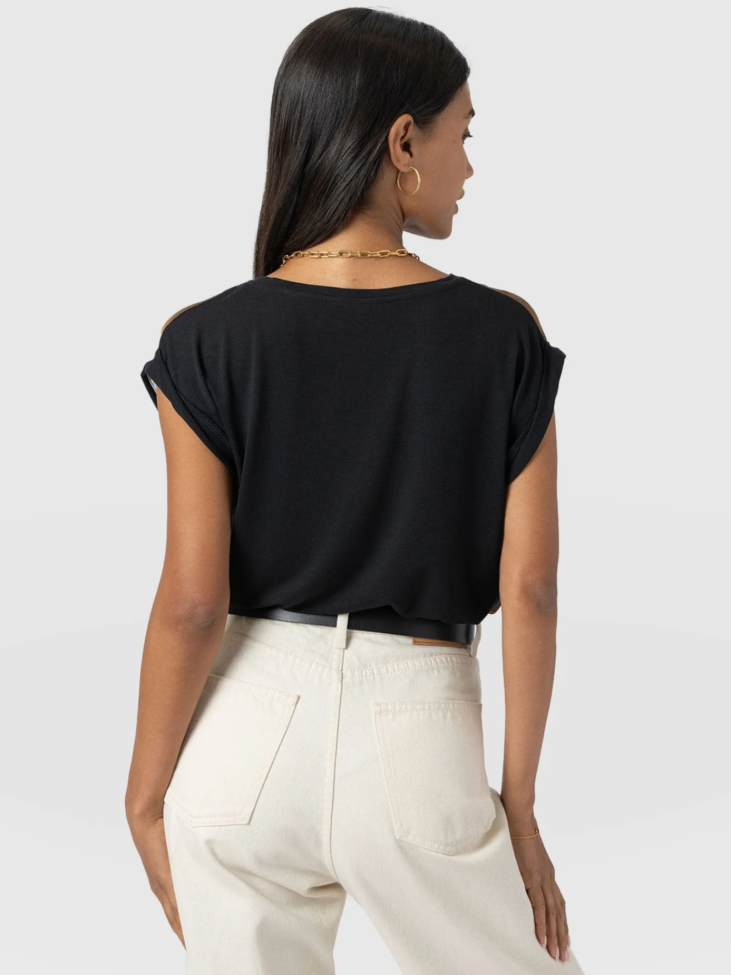 New Saint and Sofia Turn Up Contrast Tee - Yellow Gradient