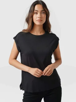 Hot Saint and Sofia Turn Up Tee - Black