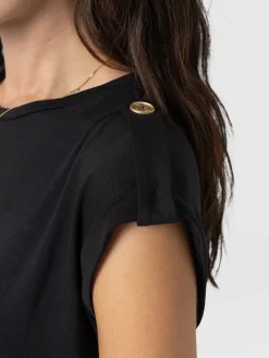 Fashion Saint and Sofia Turn Up Tee - Black Rock N Roll