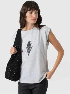 Hot Saint and Sofia Turn Up Tee - Grey Rock N Roll