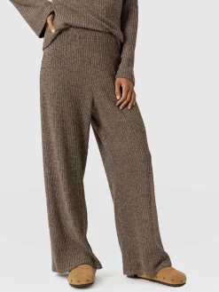 Fashion Saint and Sofia Victory Rib Wide Leg Pant - Beige