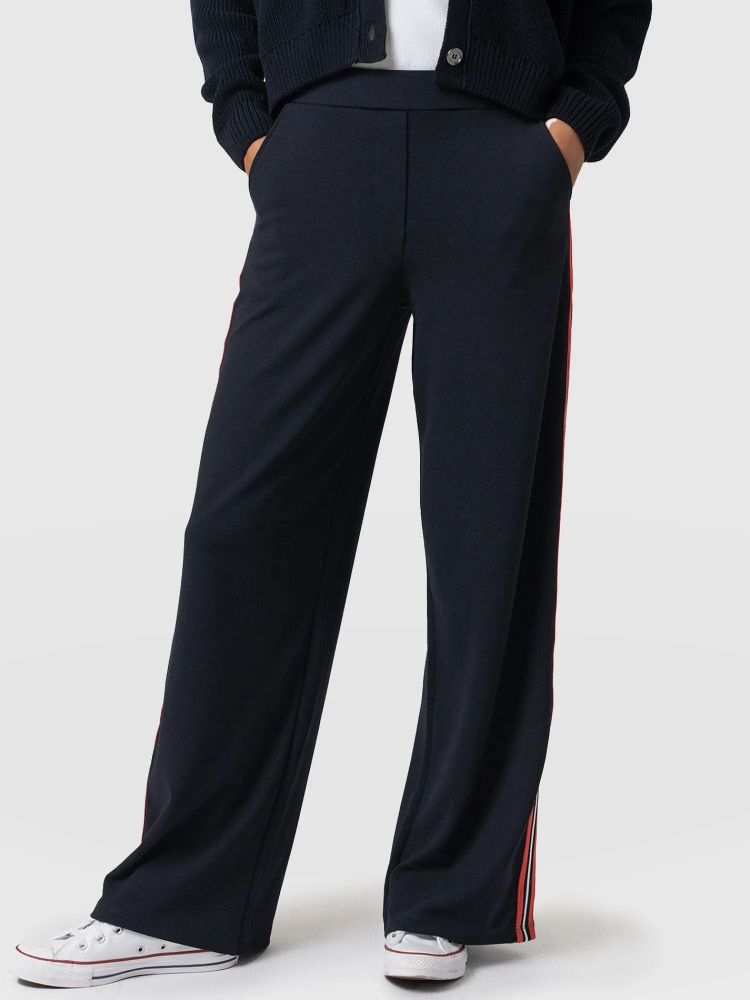 New Saint and Sofia Victory Straight Leg Pant - Navy/Red Stripe