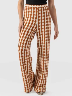 Best Saint and Sofia Victory Wide Leg Pant - Brown/Cream